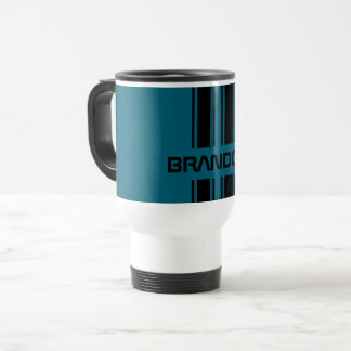 Mug De Voyage Cool personnalisé Turquoise bleu noir course autom