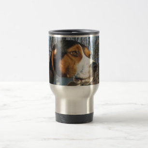 Mug De Voyage Coonhound de marcheur de Treeing en bois