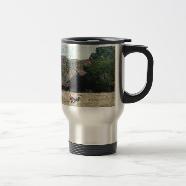 Mug De Voyage Coq à la ferme Photo de Sandy Closs. (Droit)