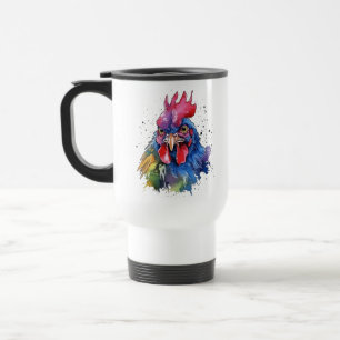 Mug De Voyage Coq de campagne Style aquarelle