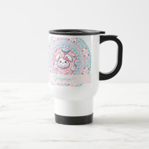 Mug De Voyage Coton Personnalisé Candy Kawaii Bunny Dot Mandala