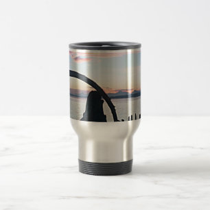 Mug De Voyage Coucher de soleil sur l'arche de bois flotté