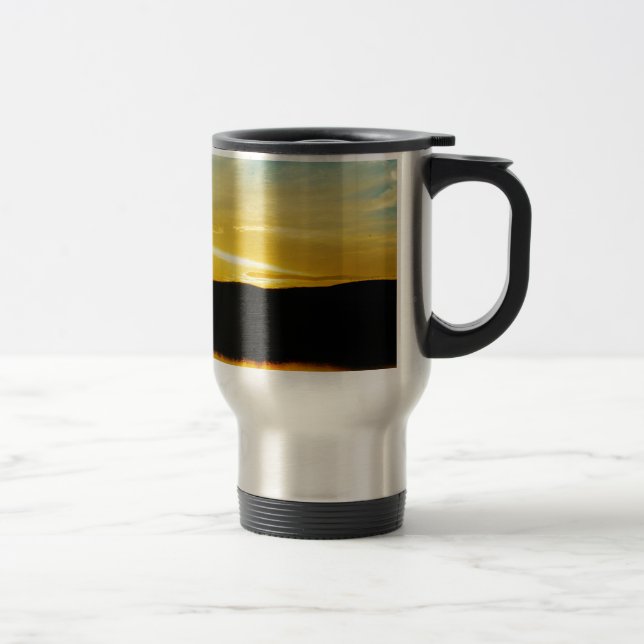 Mug De Voyage Coucher de soleil sur le lac Mt Yellow (Droit)