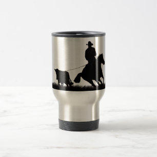 Mug De Voyage Country Western Cowboy Horse Roping Steer