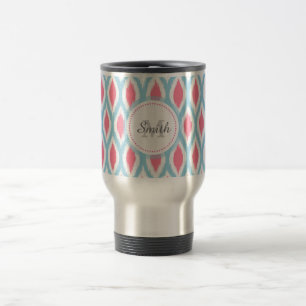 Mug De Voyage Courbe géométrique cool rétro monogramme ornement 