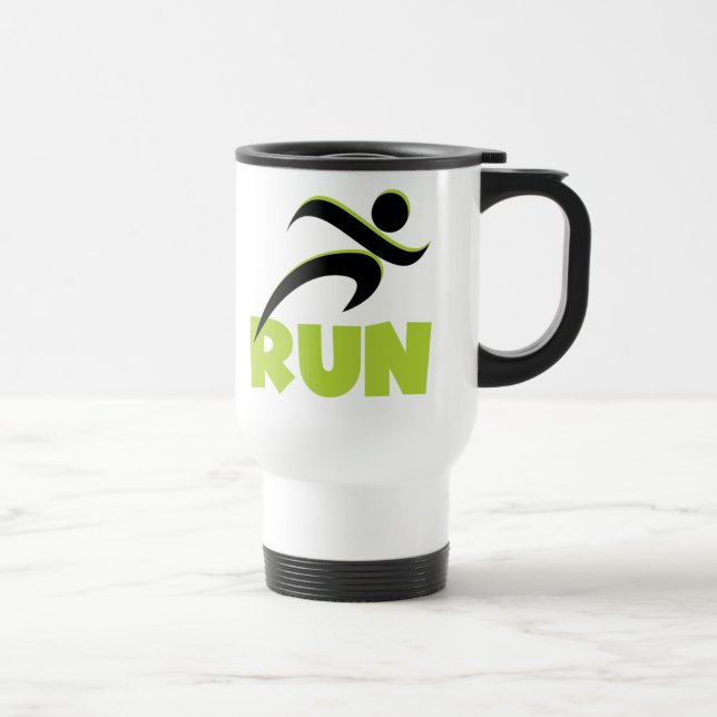 Mug De Voyage Courir en forme Courir vert (Droite)