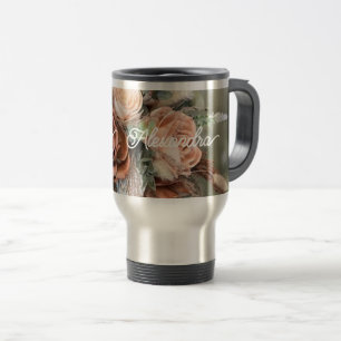Mug De Voyage Couvercle, paille, acier inoxydable gravé