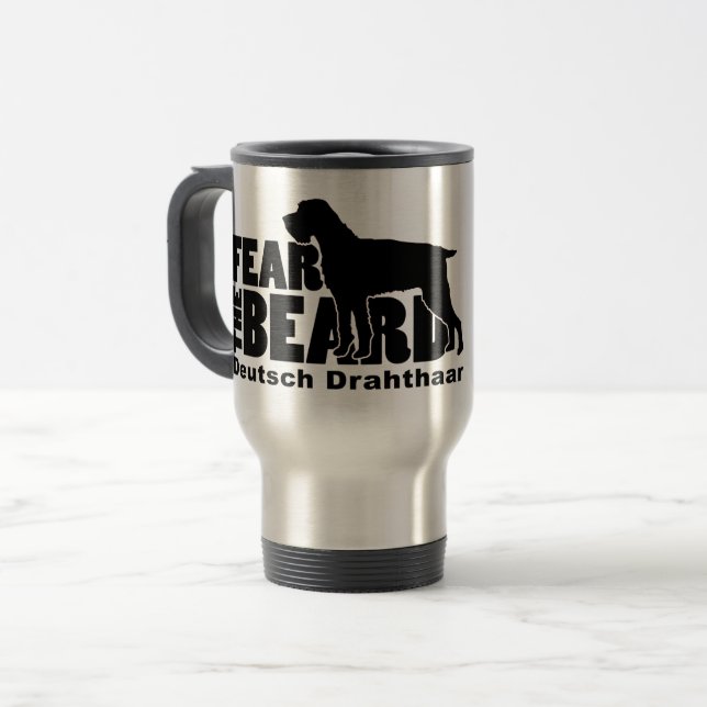 Mug De Voyage Craignez la barbe - vitesse d'Allemand Drahthaar (Devant gauche)