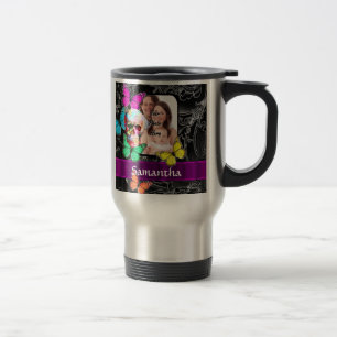 Mug De Voyage Crâne à sucre et papillons floraux