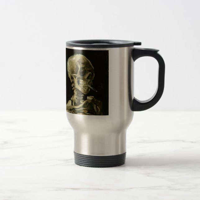 Mug De Voyage Crâne avec cigarette par Van Gogh (Droit)
