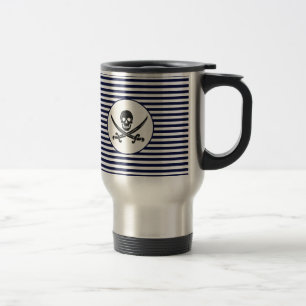 Mug De Voyage Crâne pirate de marine et os croisés