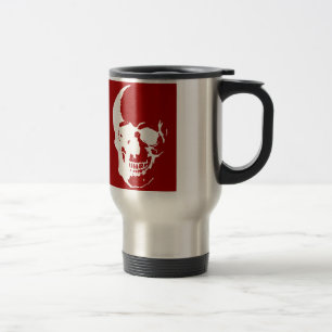 Mug De Voyage Crâne - Rouge & Blanc métal Imaginaire Art