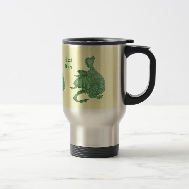 Mug De Voyage créature imaginaire mythique dragon vert mignon (Droit)