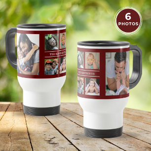 Mug De Voyage Créez votre propre 6 photo Collage famille Maroon