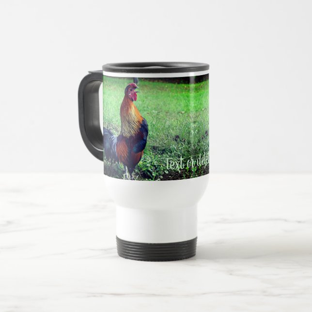 Mug De Voyage Croisement de coq animal personnalisé (Devant gauche)