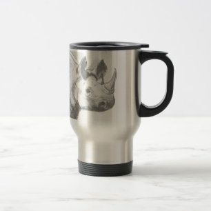 Mug De Voyage Croquis de dessin au crayon de rhinocéros de