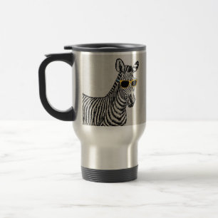 Mug De Voyage Croquis drôle mignon frais de zèbre avec les