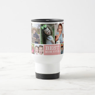 Mug De Voyage Custom Best Mom Ever Pink 10 Photo Collage 