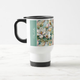 Mug De Voyage Custom Pattern Elegant Magnolia Flowers