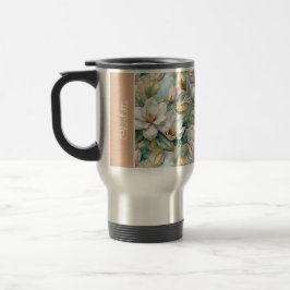 Mug De Voyage Custom Pattern Elegant Magnolia Flowers