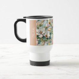 Mug De Voyage Custom Pattern Elegant Magnolia Flowers