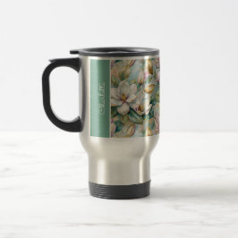 Mug De Voyage Custom Pattern Elegant Magnolia Flowers
