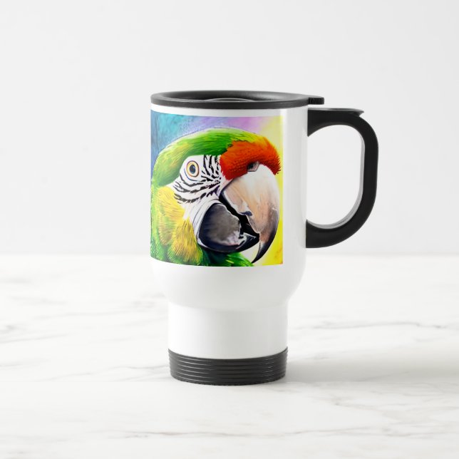 Mug De Voyage Cute AI Généré Perrots Gros Plan (Droite)