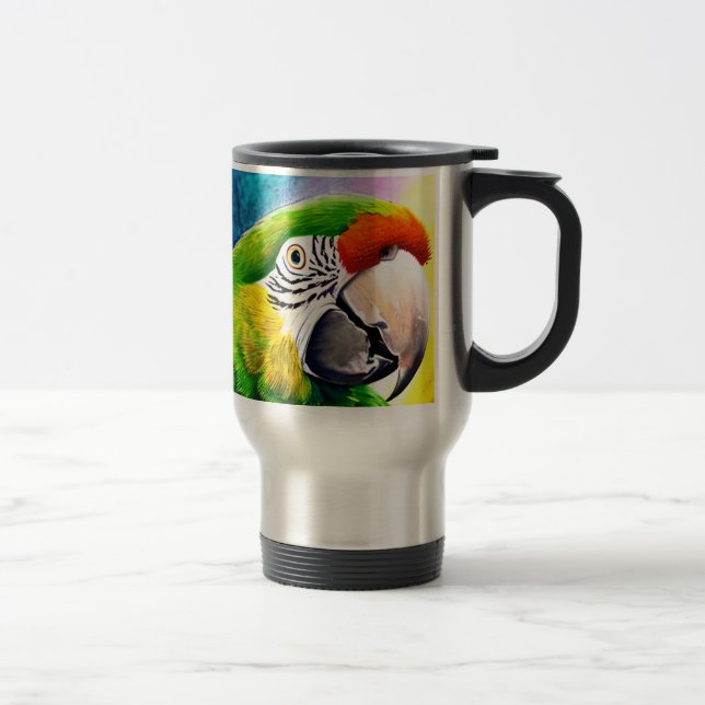 Mug De Voyage Cute AI Généré Perrots Gros Plan (Droit)
