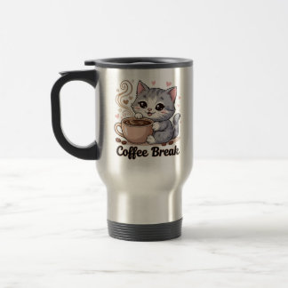 Mug De Voyage Cute Cat - Pause café -