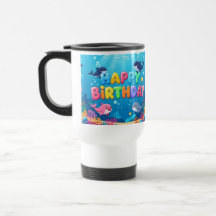 Cute Happy Birthday nautical dolphin