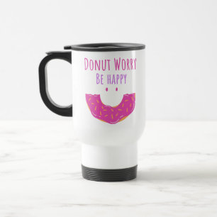 Mug De Voyage Cute Kawaii Donut Attention Soyez Heureux Donut