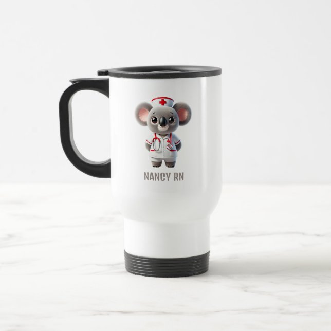 Mug De Voyage Cute Koala infirmière de l'ours avec stéthoscope r (Gauche)