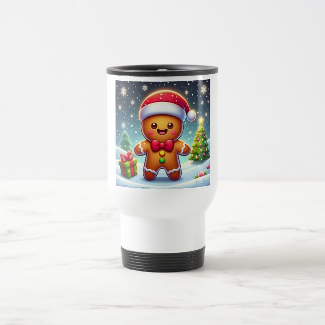 Mug De Voyage Cute Whimsical Noël/homme en pain d'épices d'hiver (Centre)