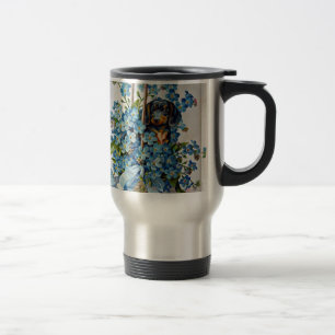 Mug De Voyage Dachshund et Forget-Me-Nots