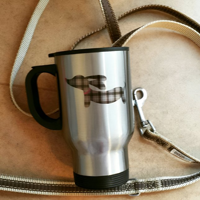 Mug De Voyage Dachshund gris | Mug café voyage (Créateur téléchargé)
