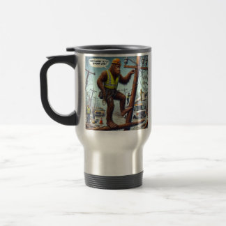 MUG DE VOYAGE DADDY TRAVAILLE DANS LE PÔLE, DONC MOMY NE LE FAIT