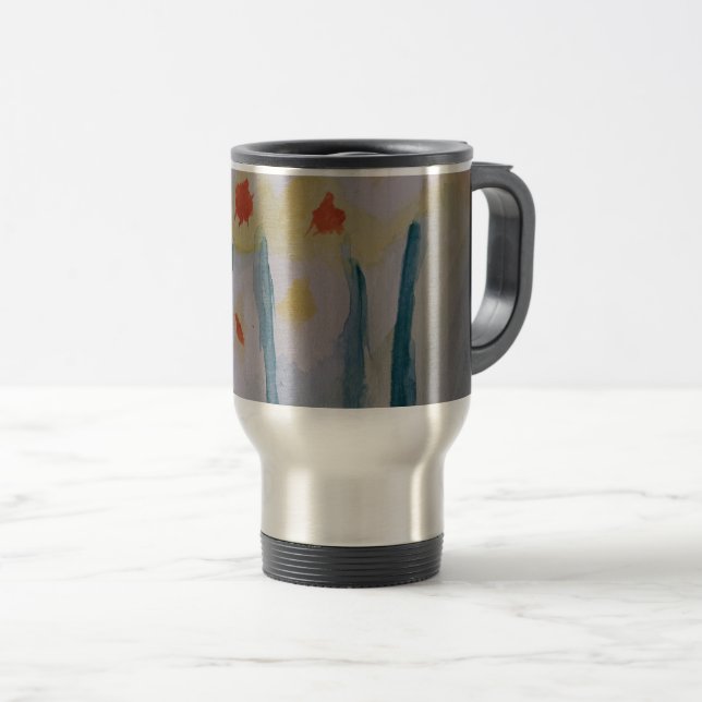 Mug De Voyage Daffodiles Abstraits (Devant droit)