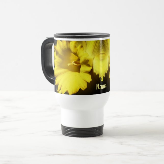 Mug De Voyage Daffodique Flower Up Close Personnalisé (Devant gauche)