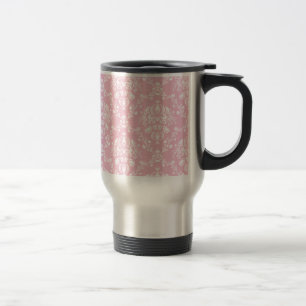 Mug De Voyage Damas rose et blanc