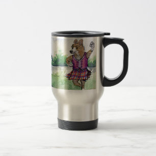 Mug De Voyage Danse écossaise de chien de corgi de Gallois