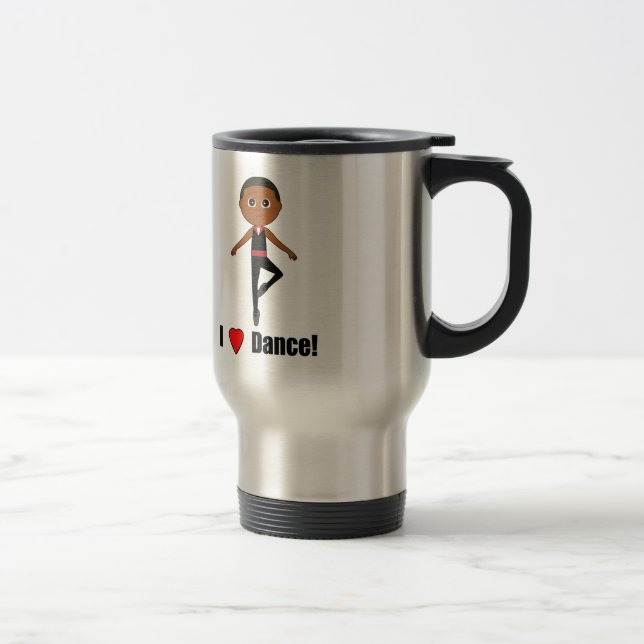 Mug De Voyage Danseur classique de garçon : J'aime la danse (Droit)