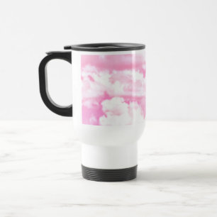 Mug De Voyage Décor Fuchsia Rose Joyeux Nuages