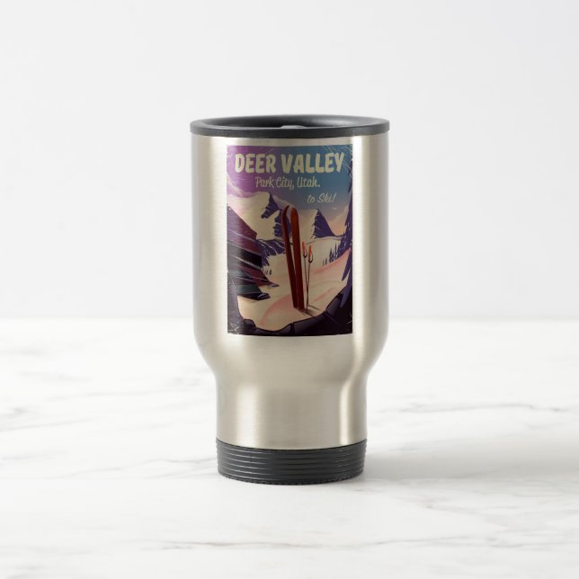 Mug De Voyage Deer Valley, Park City, Utah, Ski travel print. (Centre)