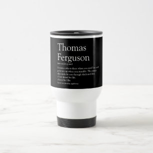 Mug De Voyage Définition de nom personnalisé Fun typographique