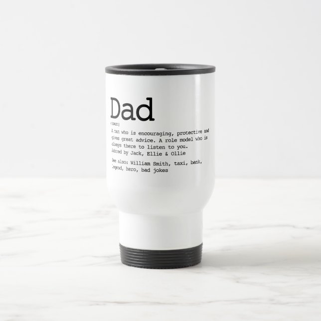 Mug De Voyage Définition Papa Personnalisée Noir Et Blanc (Centre)