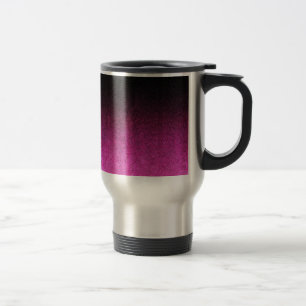 Mug De Voyage Dégradé de Parties scintillant rose et noire