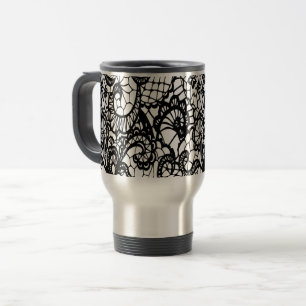 Mug De Voyage Dentelle noire et blanche BEautiful et unique