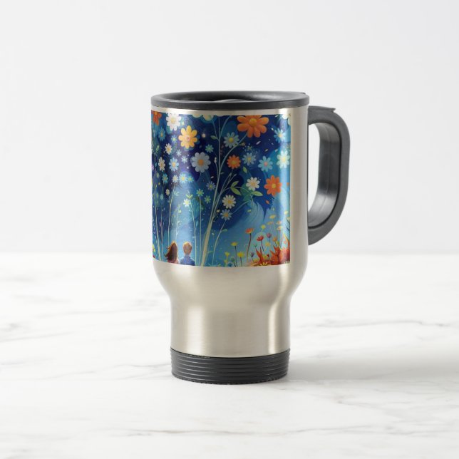 Mug De Voyage des fleurs coupées dans le ciel (Devant droit)