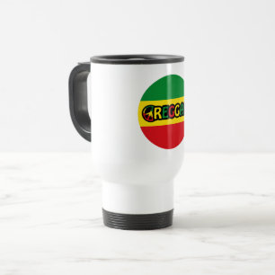 Mug De Voyage Design de reggae avec couleurs de drapeau reggae
