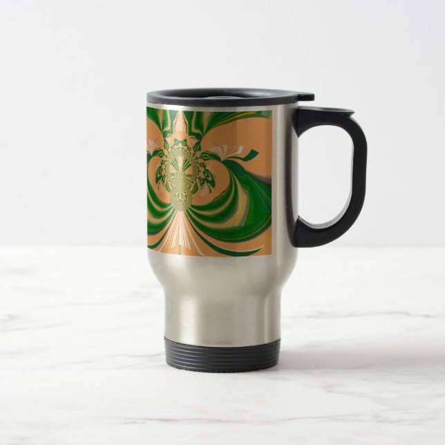 Mug De Voyage Design vert jaune. (Droit)